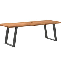 Esstisch Hellbraun 240x90x74 cm Massivholz Eiche Rechteckig