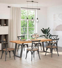 Esstisch Hellbraun 240x90x74 cm Massivholz Eiche Rechteckig