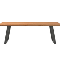 Esstisch Hellbraun 240x90x74 cm Massivholz Eiche Rechteckig