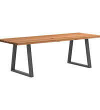 Esstisch Hellbraun 240x90x74 cm Massivholz Eiche Rechteckig