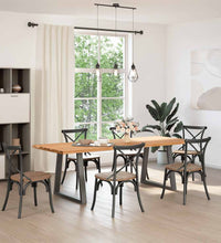 Esstisch Hellbraun 240x90x74 cm Massivholz Eiche Rechteckig