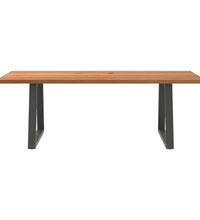 Esstisch Hellbraun 240x90x74 cm Massivholz Eiche Rechteckig