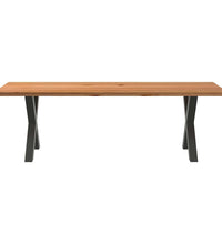 Esstisch Hellbraun 240x90x74 cm Massivholz Eiche Rechteckig