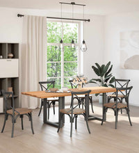 Esstisch Hellbraun 240x90x74 cm Massivholz Eiche Rechteckig