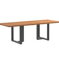 Esstisch Hellbraun 240x90x74 cm Massivholz Eiche Rechteckig