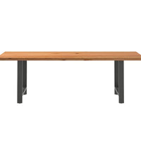 Esstisch Hellbraun 240x90x74 cm Massivholz Eiche Rechteckig