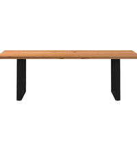 Esstisch Hellbraun 240x90x74 cm Massivholz Eiche Rechteckig