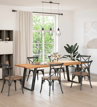 Esstisch Hellbraun 240x90x74 cm Massivholz Eiche Rechteckig