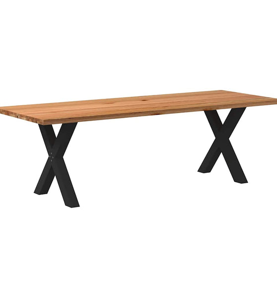 Esstisch Hellbraun 240x90x74 cm Massivholz Eiche Rechteckig