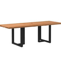 Esstisch Hellbraun 240x90x74 cm Massivholz Eiche Rechteckig