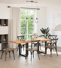 Esstisch Hellbraun 240x90x74 cm Massivholz Eiche Rechteckig