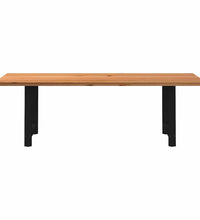 Esstisch Hellbraun 240x90x74 cm Massivholz Eiche Rechteckig