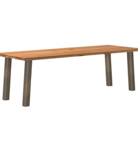 Esstisch Hellbraun 240x90x74 cm Massivholz Eiche Rechteckig