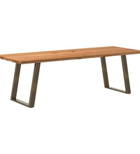 Esstisch Hellbraun 240x90x74 cm Massivholz Eiche Rechteckig