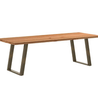 Esstisch Hellbraun 240x90x74 cm Massivholz Eiche Rechteckig