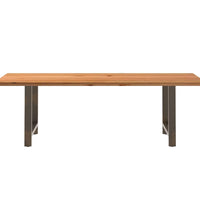 Esstisch Hellbraun 240x90x74 cm Massivholz Eiche Rechteckig
