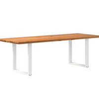 Esstisch Hellbraun 240x90x74 cm Massivholz Eiche Rechteckig