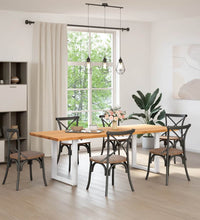 Esstisch Hellbraun 240x90x74 cm Massivholz Eiche Rechteckig