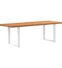 Esstisch Hellbraun 240x90x74 cm Massivholz Eiche Rechteckig