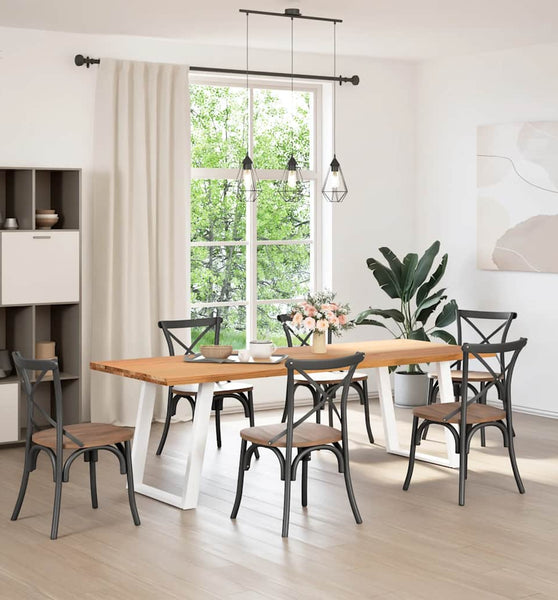 Esstisch Hellbraun 240x90x74 cm Massivholz Eiche Rechteckig