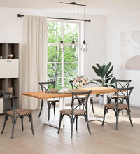 Esstisch Hellbraun 240x90x74 cm Massivholz Eiche Rechteckig