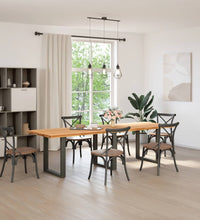 Esstisch Hellbraun 280x90x74 cm Massivholz Eiche Rechteckig