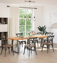 Esstisch Hellbraun 280x90x74 cm Massivholz Eiche Rechteckig