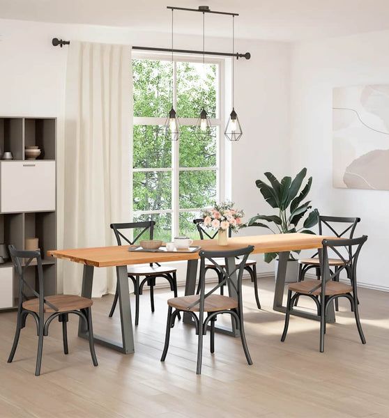 Esstisch Hellbraun 280x90x74 cm Massivholz Eiche Rechteckig