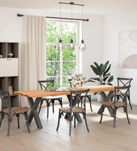 Esstisch Hellbraun 280x90x74 cm Massivholz Eiche Rechteckig