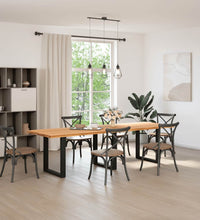 Esstisch Hellbraun 280x90x74 cm Massivholz Eiche Rechteckig