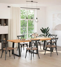 Esstisch Hellbraun 280x90x74 cm Massivholz Eiche Rechteckig