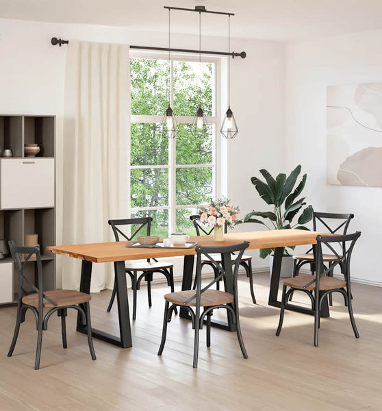 Esstisch Hellbraun 280x90x74 cm Massivholz Eiche Rechteckig