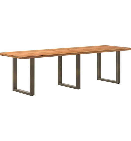 Esstisch Hellbraun 280x90x74 cm Massivholz Eiche Rechteckig