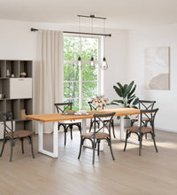 Esstisch Hellbraun 280x90x74 cm Massivholz Eiche Rechteckig