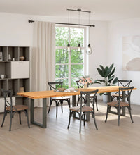 Esstisch Hellbraun 320x90x74 cm Massivholz Eiche Rechteckig