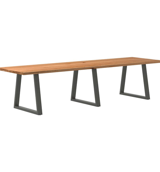 Esstisch Hellbraun 320x90x74 cm Massivholz Eiche Rechteckig