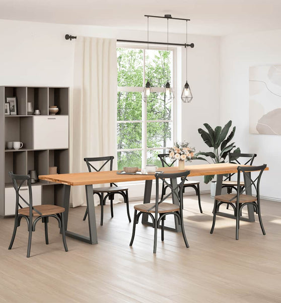 Esstisch Hellbraun 320x90x74 cm Massivholz Eiche Rechteckig