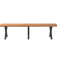 Esstisch Hellbraun 320x90x74 cm Massivholz Eiche Rechteckig