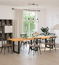 Esstisch Hellbraun 320x90x74 cm Massivholz Eiche Rechteckig