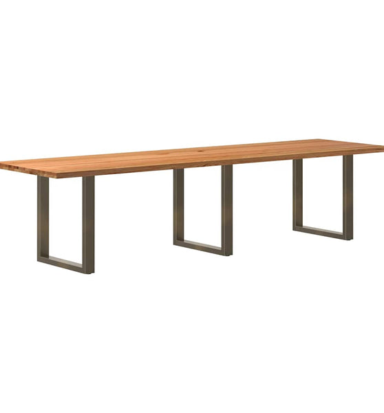 Esstisch Hellbraun 320x90x74 cm Massivholz Eiche Rechteckig
