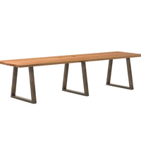 Esstisch Hellbraun 320x90x74 cm Massivholz Eiche Rechteckig