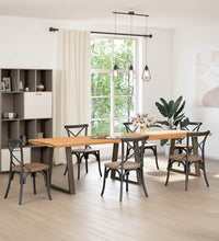 Esstisch Hellbraun 320x90x74 cm Massivholz Eiche Rechteckig