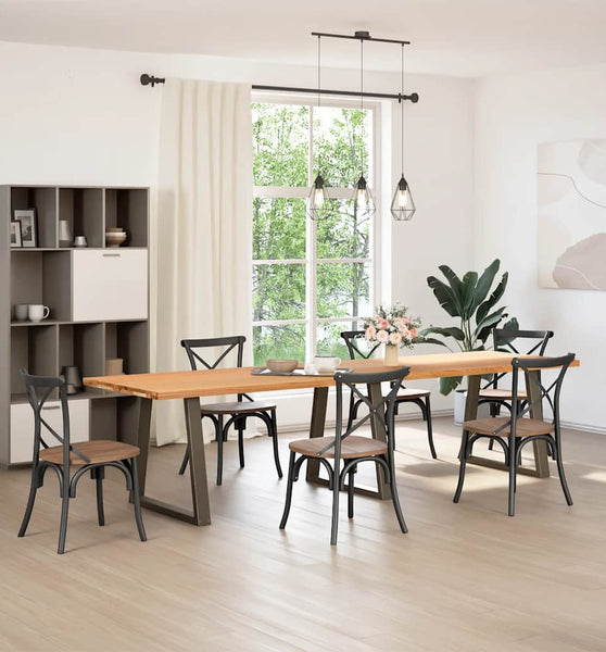 Esstisch Hellbraun 320x90x74 cm Massivholz Eiche Rechteckig