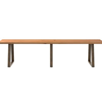 Esstisch Hellbraun 320x90x74 cm Massivholz Eiche Rechteckig