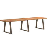 Esstisch Hellbraun 320x90x74 cm Massivholz Eiche Rechteckig