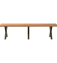 Esstisch Hellbraun 320x90x74 cm Massivholz Eiche Rechteckig