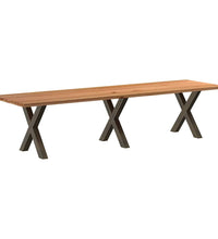 Esstisch Hellbraun 320x90x74 cm Massivholz Eiche Rechteckig