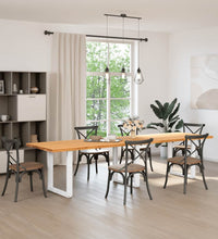 Esstisch Hellbraun 320x90x74 cm Massivholz Eiche Rechteckig