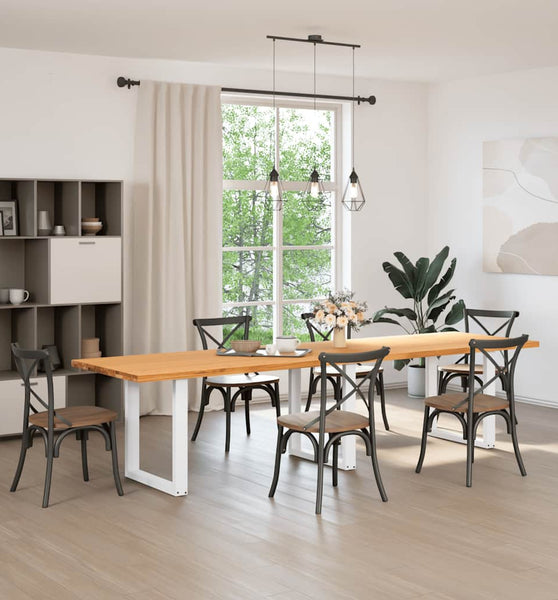 Esstisch Hellbraun 320x90x74 cm Massivholz Eiche Rechteckig