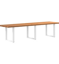 Esstisch Hellbraun 320x90x74 cm Massivholz Eiche Rechteckig